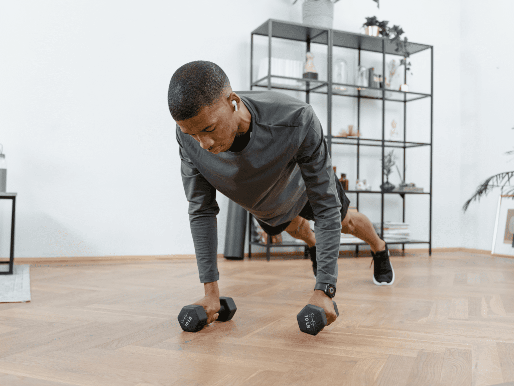 Dumbbell discount press up